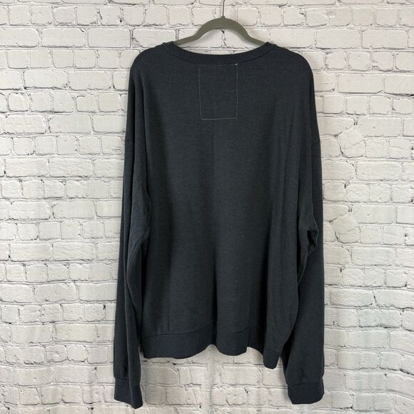 Aviator Nation Charcoal Rainbow Heart Stitch Relaxed Crew Sweatshirt XXL Unisex - Picture 8 of 9